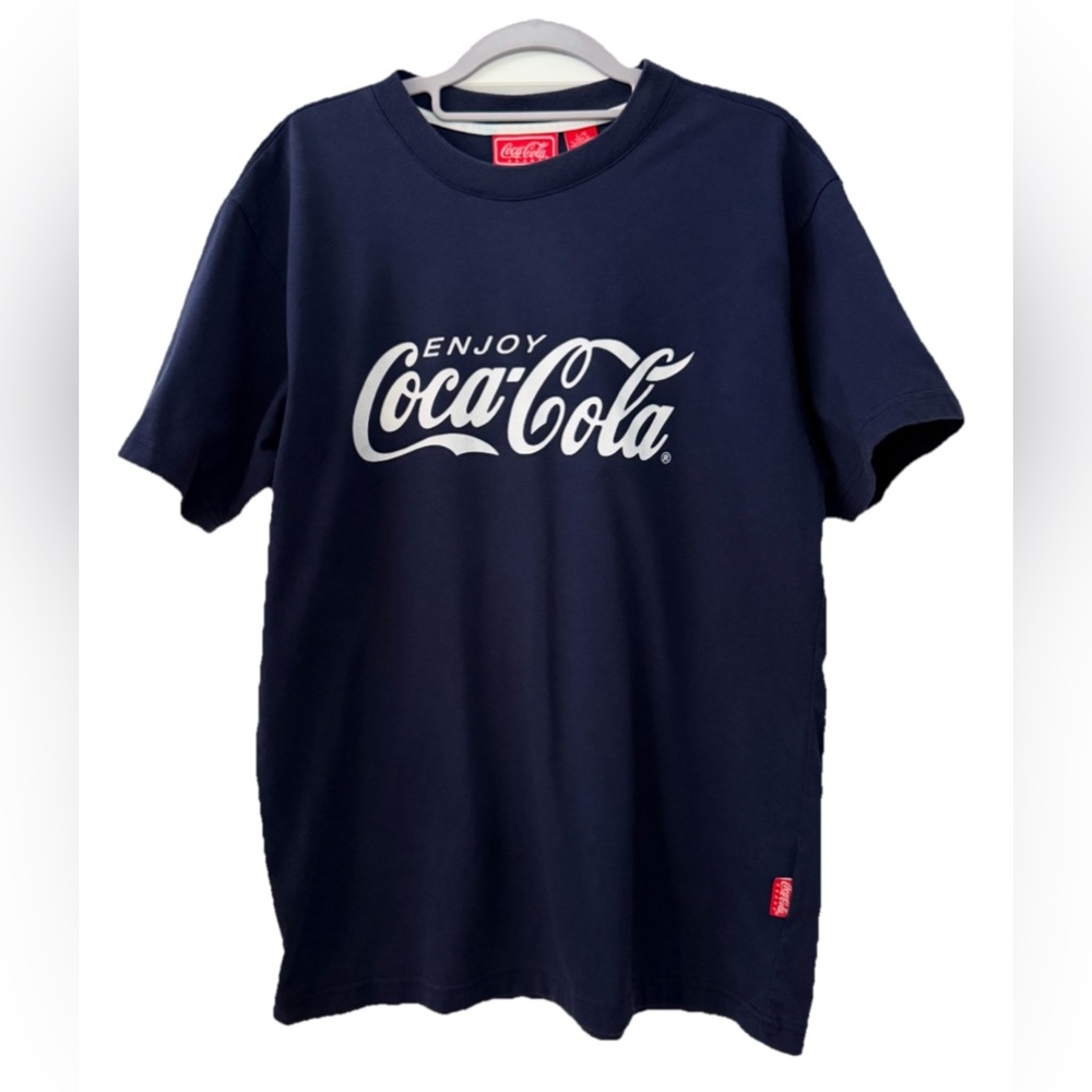 Enjoy Coca-Cola Brand T-Shirt Men’s L Navy Blue Cotton Blend Crew Neck